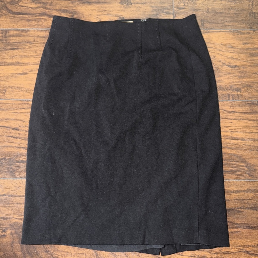 Talbots Black Pencil Skirt Size 6 Lined Flat Front Office Work